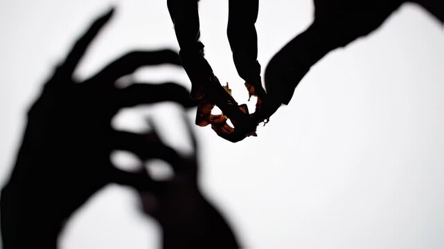 Silhouette of a zombie hand