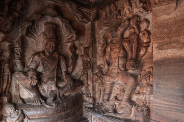 The Badami cave temples are a complex of four Hindu, Jain and, it is believed, Buddhist cave temples located near the small town of Badami. India.