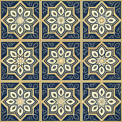 Fototapeta premium Arabic calligraphy tile pattern seamless vector