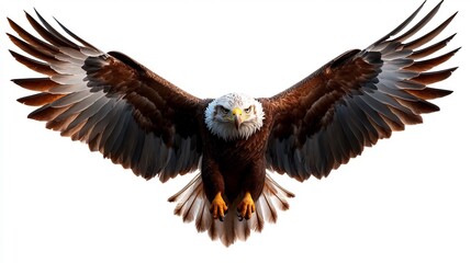 Fototapeta premium Majestic Bald Eagle in Flight: A Symbol of Freedom and Power