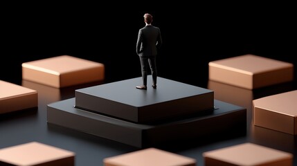 Young Entrepreneur Standing Confidently in Digital Library Setting