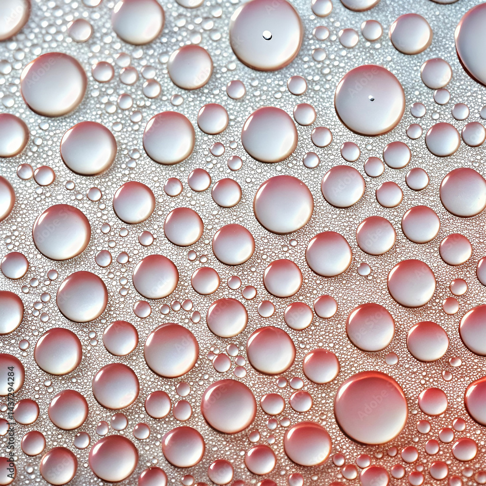 Aufkleber condensation pattern with small circular droplets forming on a surface