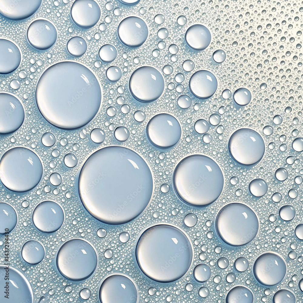 Aufkleber condensation pattern with small circular droplets forming on a surface
