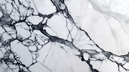 White marble texture with flowing black and gray veins creating a modern, elegant, and natural abstract design
