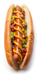 hot dog with mustard