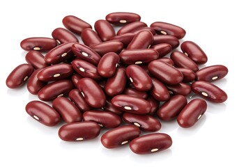 A close up shot of a pile of kidney beans on a white surface in a well lit environment view