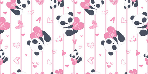 Cute and funny baby animal seamless patterns and wallpaper