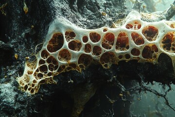 Ethereal Visualization of Microbial Communities Thriving Within Soil Layers