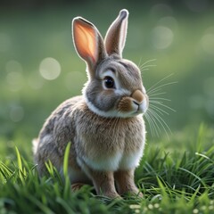 Innocent Bunny Animal Portrait in Nature