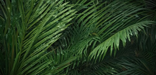 Fototapeta premium Intricate palm leaf veins, vibrant green, tropical texture, tropical plant, plant