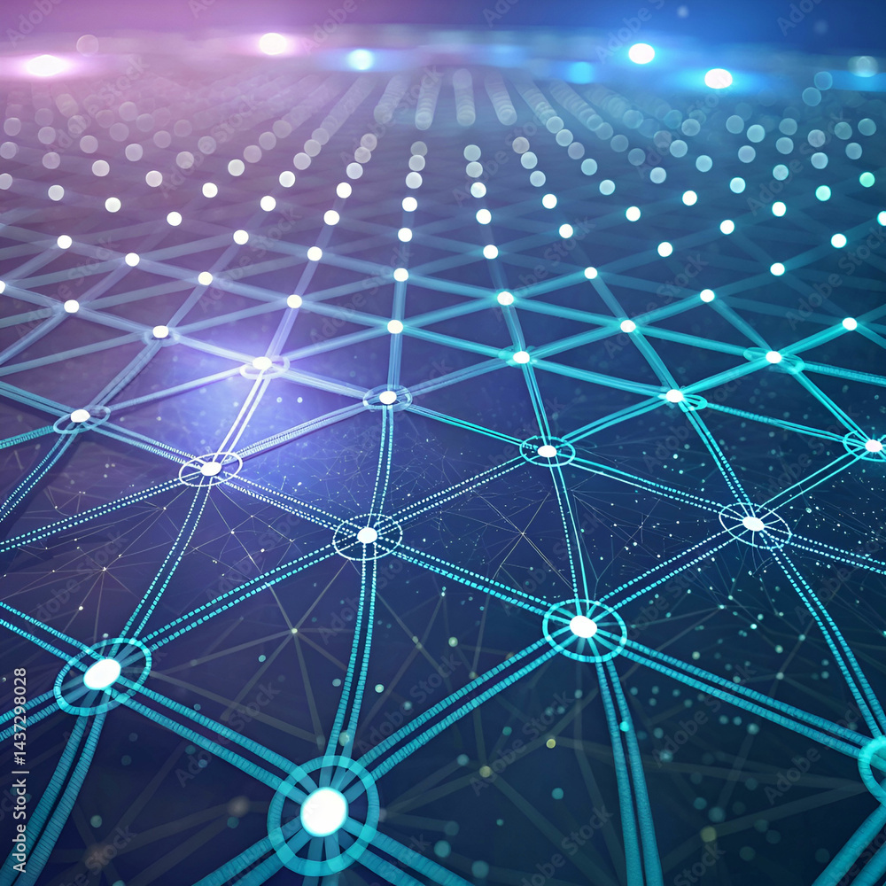 Poster futuristic neural network grid high-resolution background