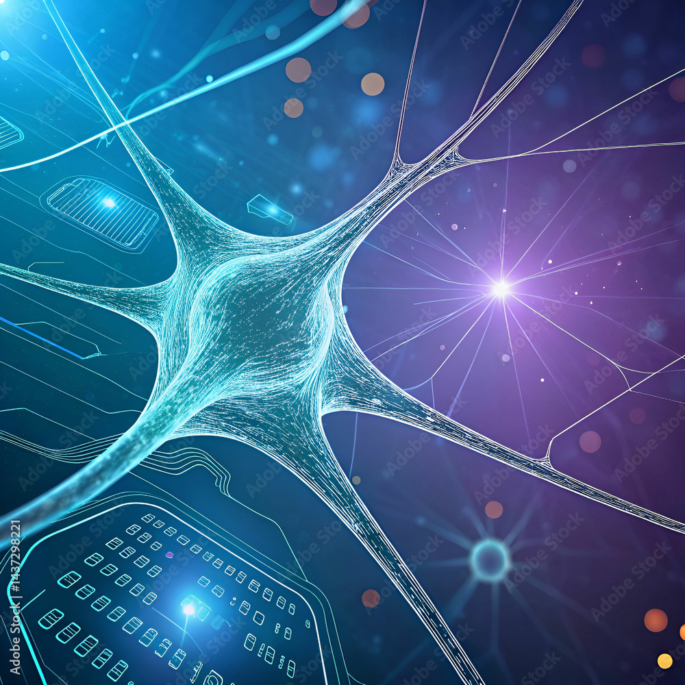 Poster futuristic neural network grid high-resolution background