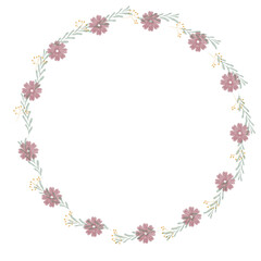 Rustic Green Leaf and Flower Wreath