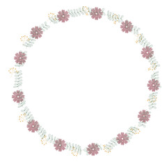 Rustic Green Leaf and Flower Wreath