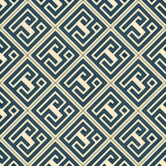 Greek key labyrinth pattern seamless vector pattern