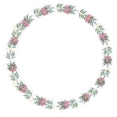 Rustic Green Leaf and Flower Wreath