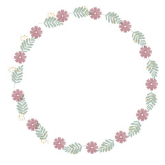 Rustic Green Leaf and Flower Wreath