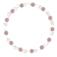 Rustic Green Leaf and Flower Wreath