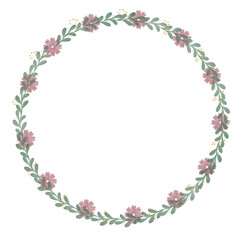 Rustic Green Leaf and Flower Wreath