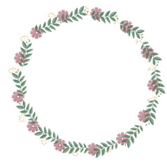 Rustic Green Leaf and Flower Wreath