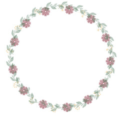 Rustic Green Leaf and Flower Wreath