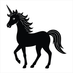 Unicorn silhouette vector illustration