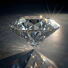 Hyper-real macro image of a loose diamond, photographed with incredible detail