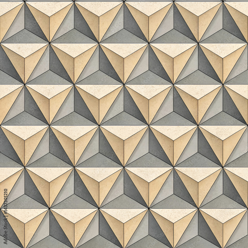 Poster isometric pyramid grid pattern seamless vector pattern