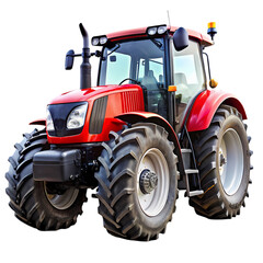 Powerful Red Farm Tractor HighResolution