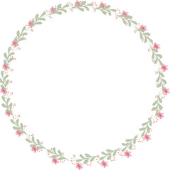 Rustic Green Leaf and Flower Wreath