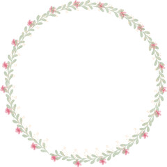 Rustic Green Leaf and Flower Wreath