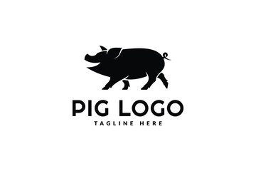 pig logo design vector illustration
