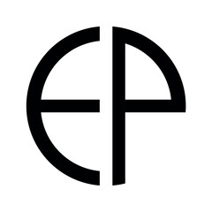 ep letter logo design, vector illustration.	
