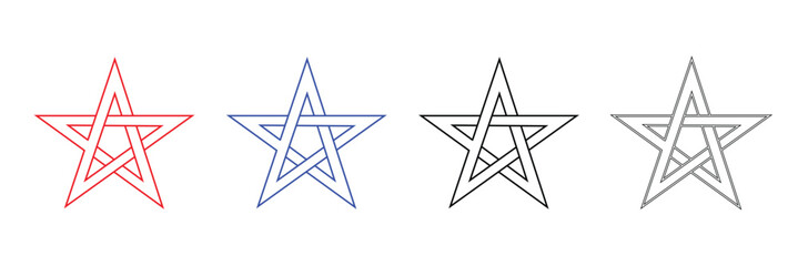 Pentagram Symbol. isolated on white and black background. pentagram logo. EPS 10  .Vector Illustration . 