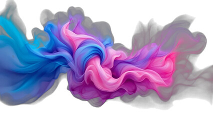 Abstract Swirls of Blue, Pink, and Purple Smoke