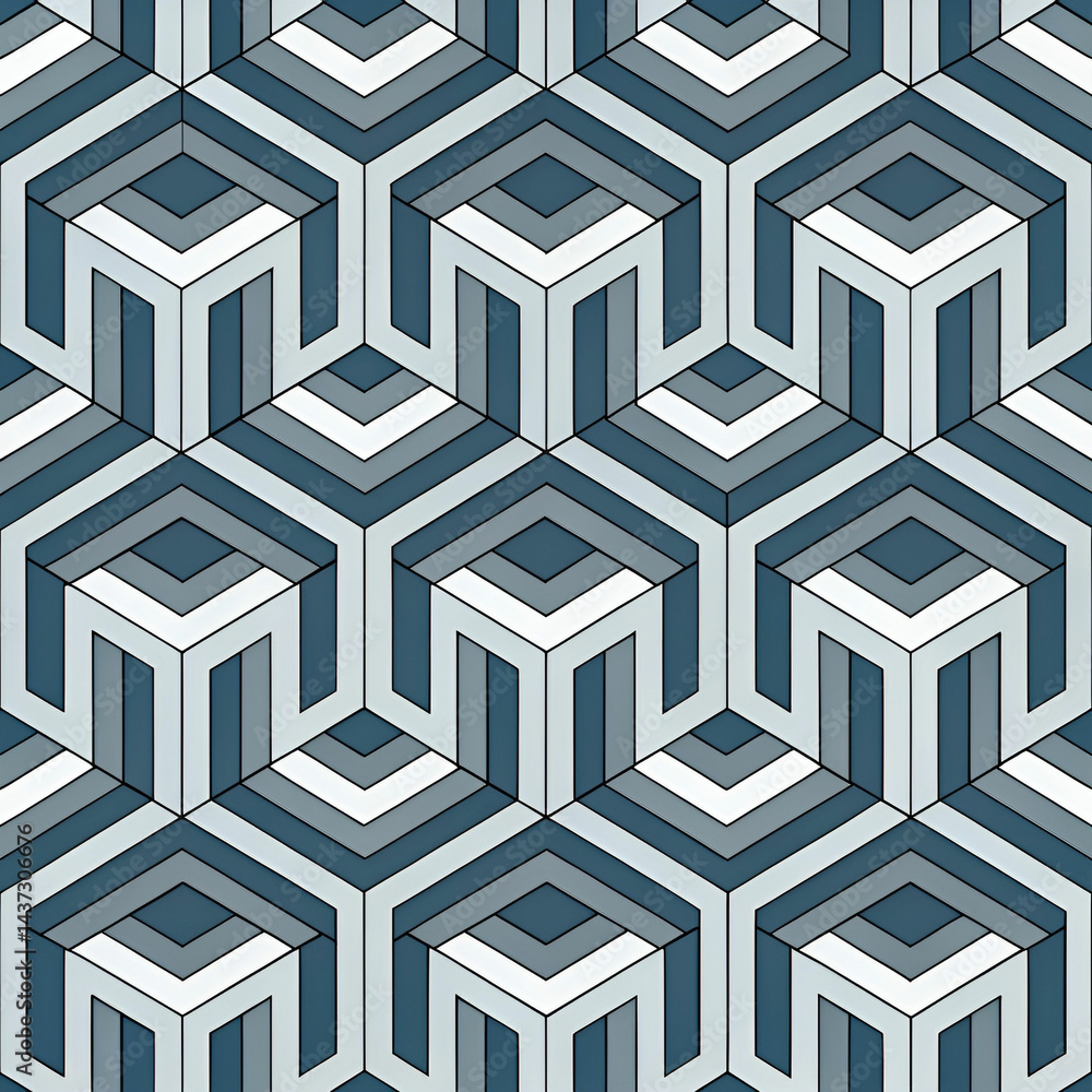 Poster optical cube twist pattern seamless vector pattern