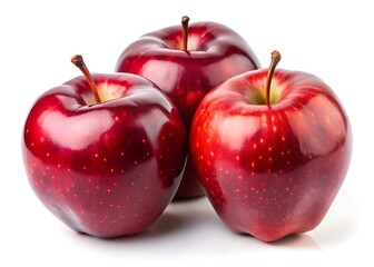 Red delicious apples isolated on white background
