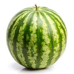 Single watermelon isolated on white background