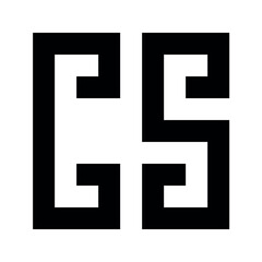 es Logo style shape vector design.	
