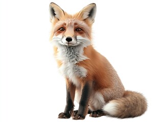 Obraz premium A friendly fox sits facing forward
