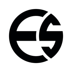 es Logo style shape vector design.	
