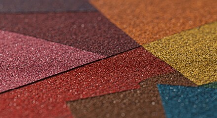 Fototapeta premium A colorful piece of paper with a pattern of triangles and squares