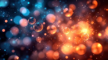 Abstract bokeh spheres in vibrant colors