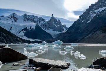 beautiful amazing glacier landscape in los glaciares national patk patagonia