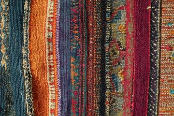 Colorful Guatemalan textiles with intricate woven patterns