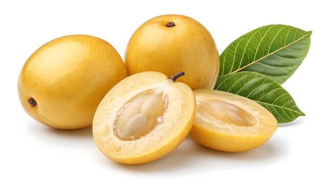 Whole marula fruit isolated on white background