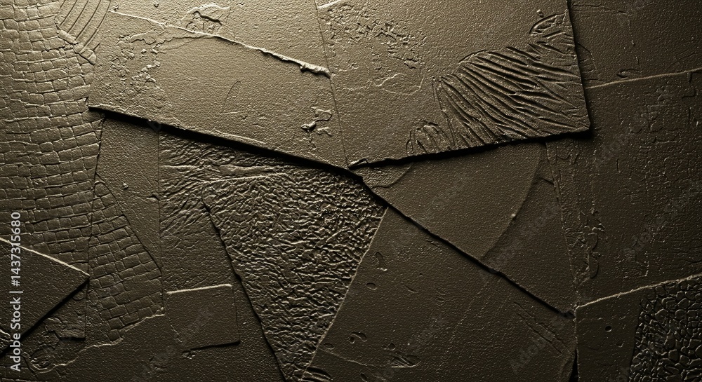 Poster a wall with a textured surface made of different materials