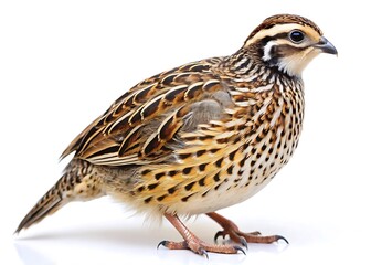 Obraz premium Wild quail, isolated on white background