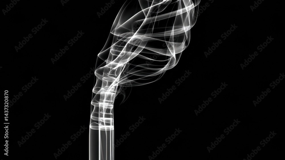 Poster X-ray Scan Animation Revealing the Harmful Effects of Smoking on Lung Tissues in a Clean Technical Layout