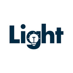 LIGHT Logo Design with Creative Bulb Typography, LIGHT Negative space Logo Design with Creative Bulb